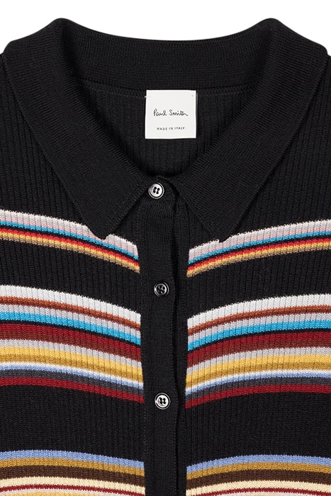 WOMENS KNITTED LONGLINE CARDIGAN BLACK 6