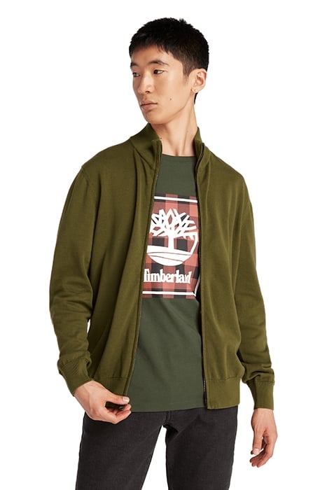 WILLIAMS RIVER COTTON YD FULL ZIP SWEATER DARK OLIVE 5