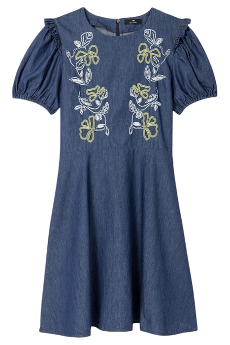 WOMENS EMBROIDERED DRESS NAVY 4