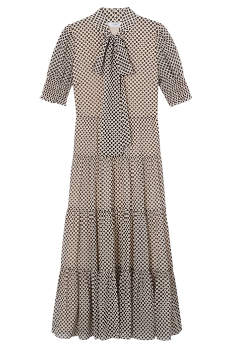 COCO TIE MIDI DRESS BLACK/CREAM 3