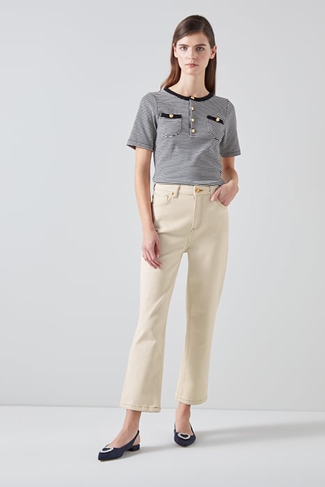 ALLIE WIDE FLARED JEANS ECRU 1