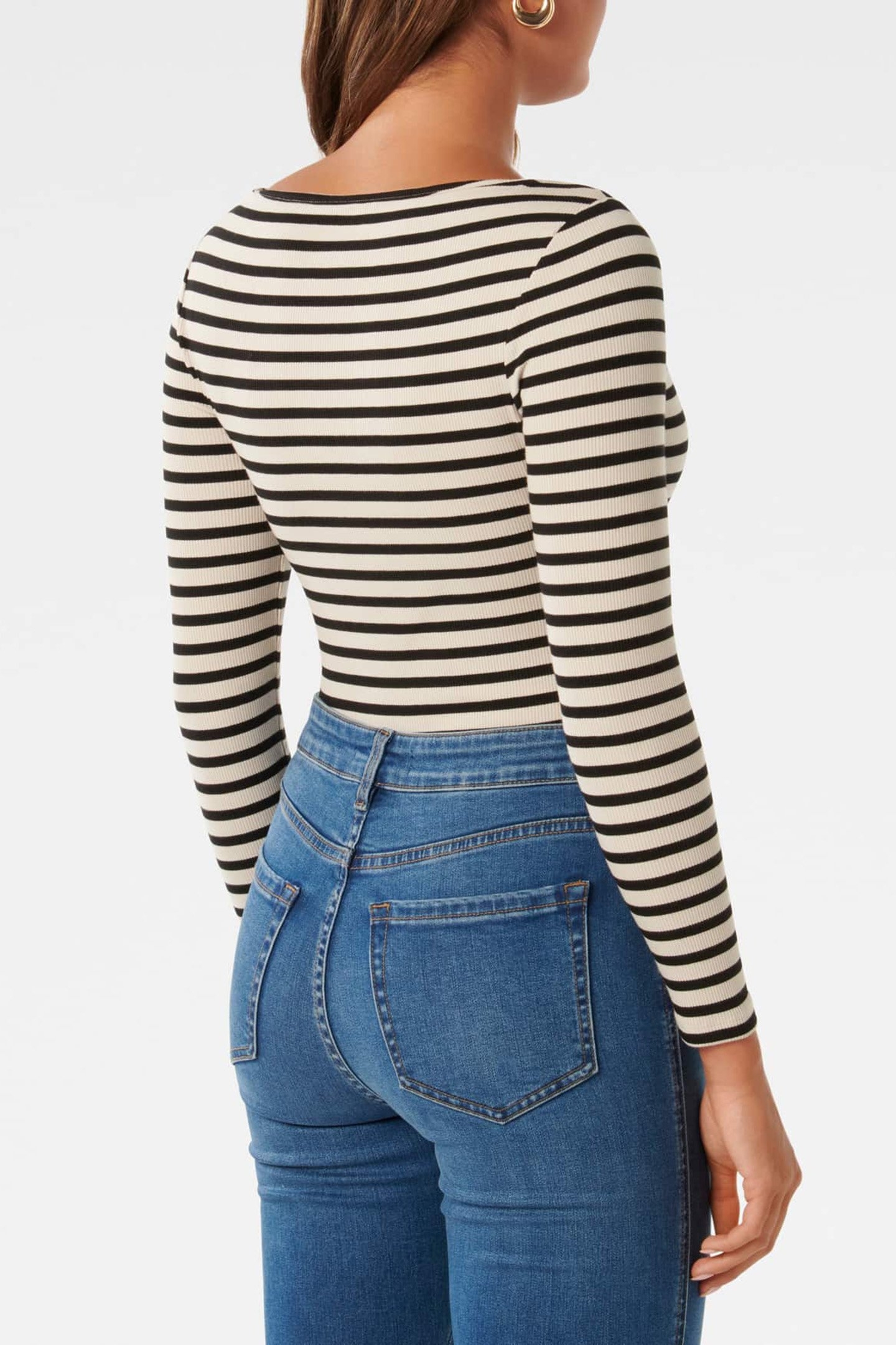 BRIE STRIPED BOAT NECK LONG SLEEVES TOP STRIPE 2