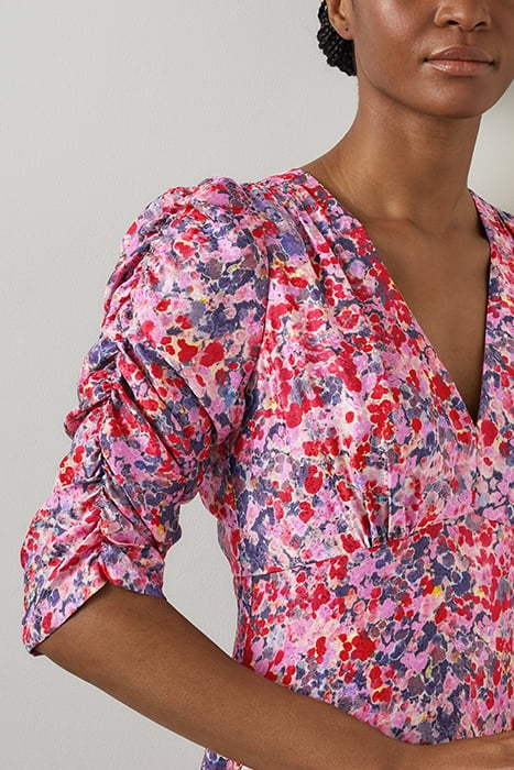 ERIN JACQAURD MIDI DRESS PINK 6