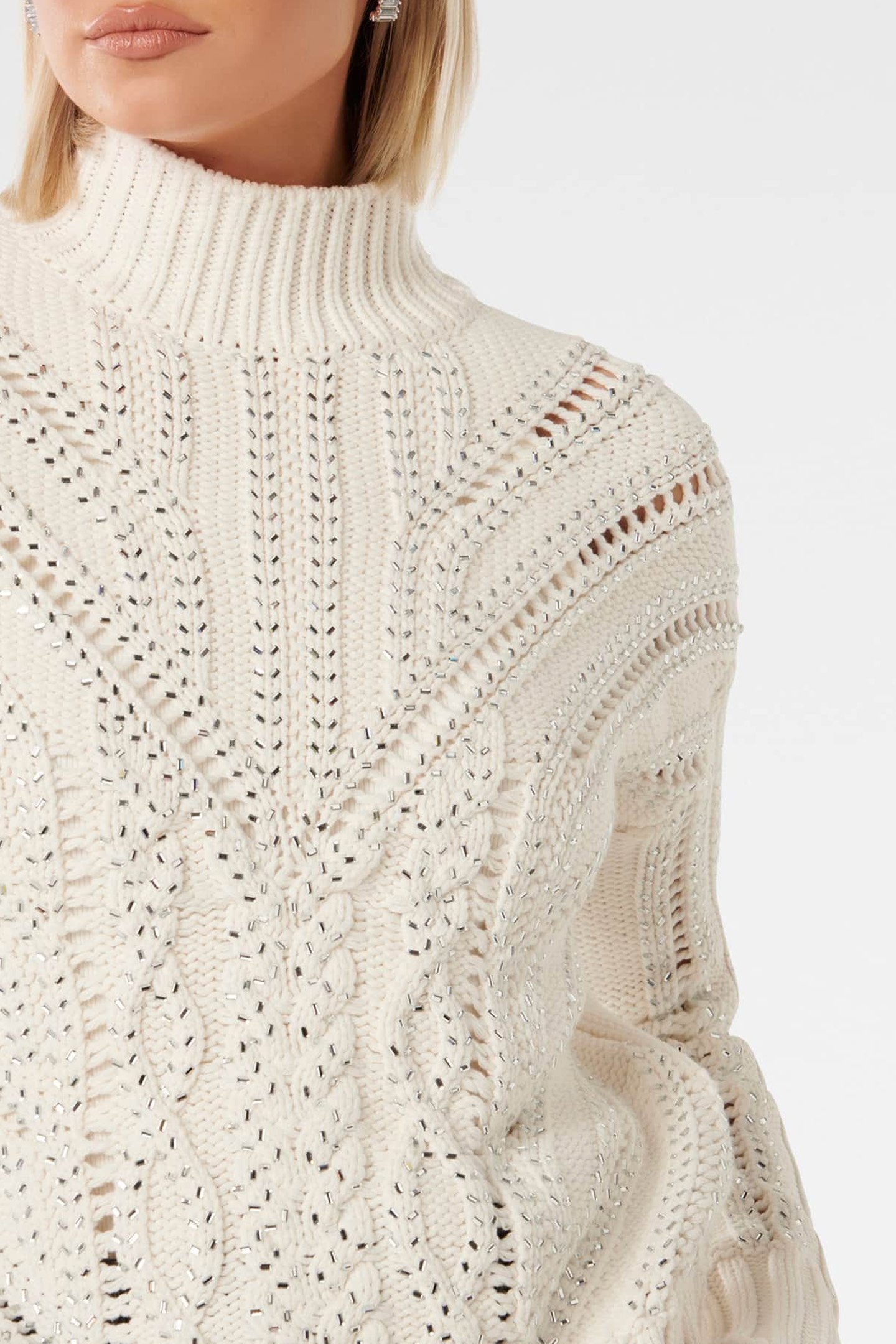 ELIZA EMBELLISHED KNITTED JUMPER CREAM 6