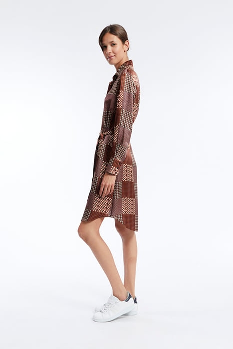 AMOUR SHIRT DRESS PATCHWORK CAMEL 5
