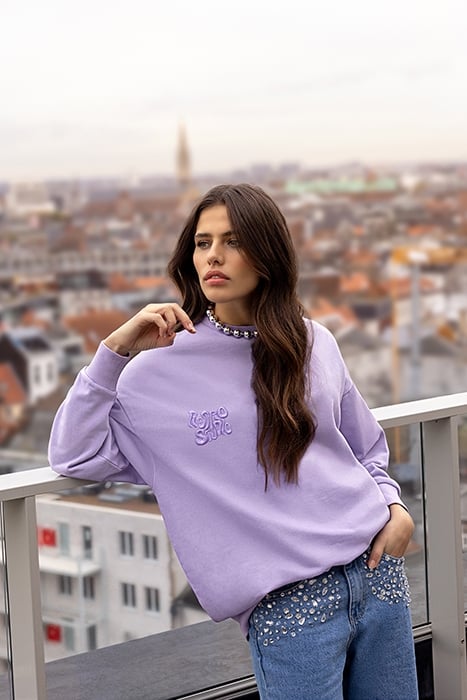 LA-SBWASHED RETRO STUDIO SWEAT LIGHTPURPLE 5