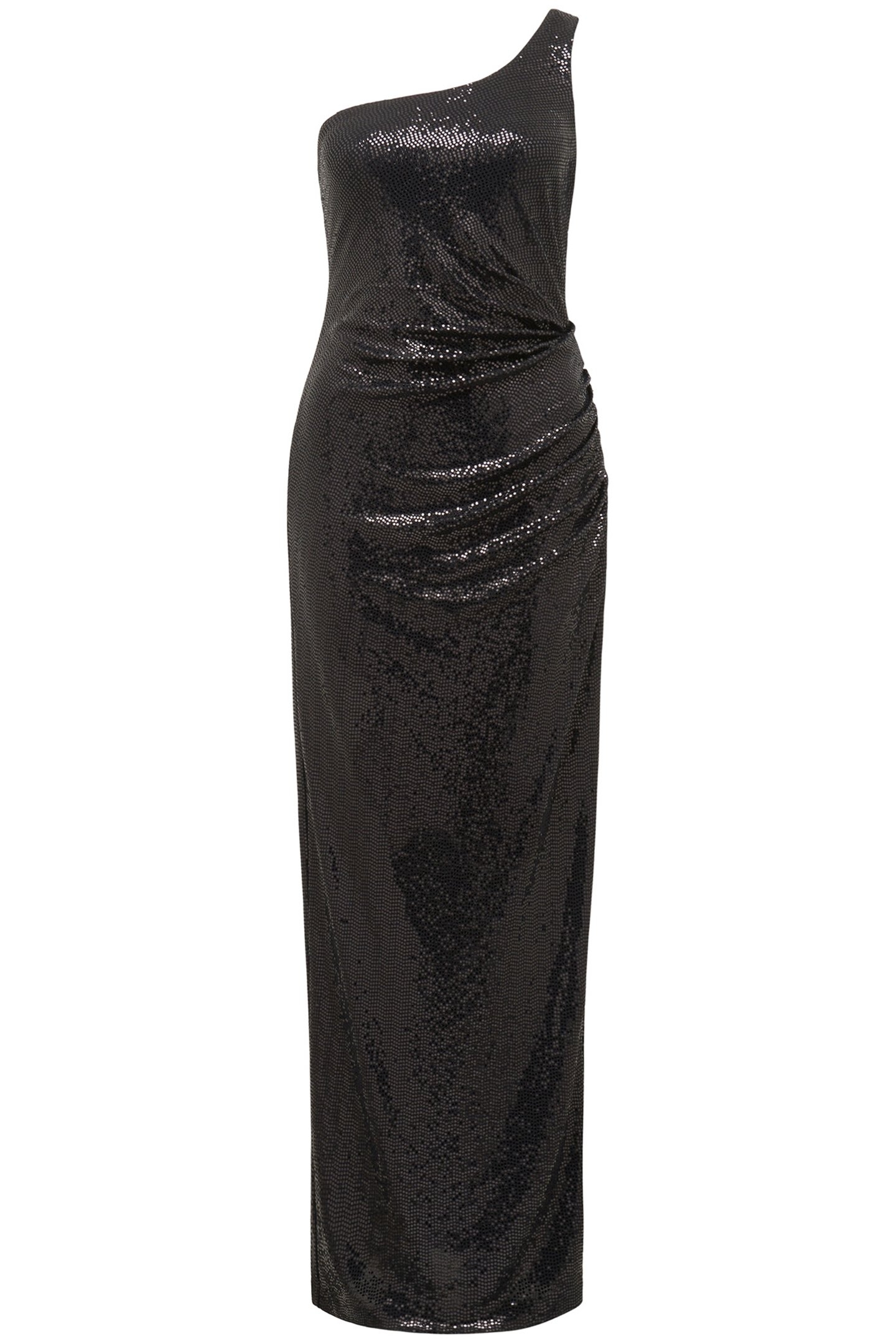 LUCIUS ASYMMETRICAL SEQUIN MAXI DRESS BLACK 3