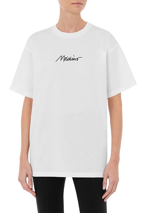 ORGANIC JERSEY T-SHIRT LOGO EMBROIDERY WHITE 1