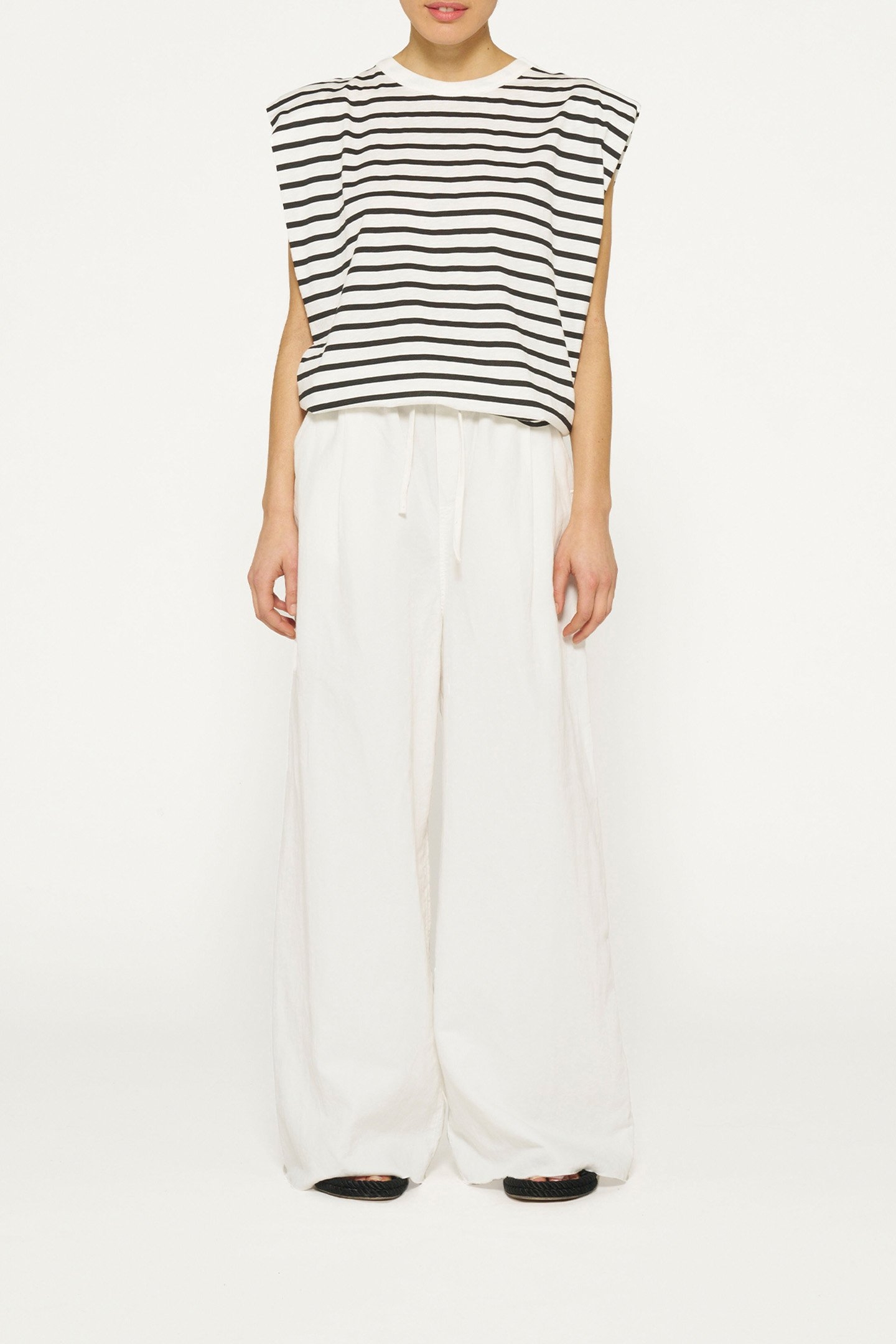 PADDED PROUD TEE STRIPES ECRU/BLACK 2