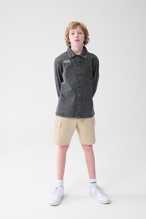 BAA-SBSMILE DENIM OVERSHIRT DARKGREY 3