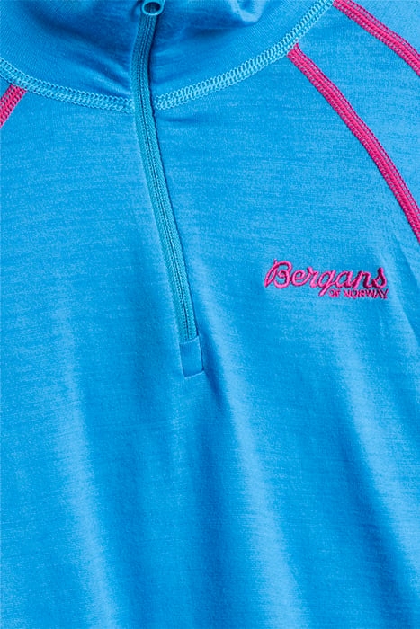 FJELLRAPP LADY HALF ZIP BRIGHT SEA BLUE / HOT PINK 3