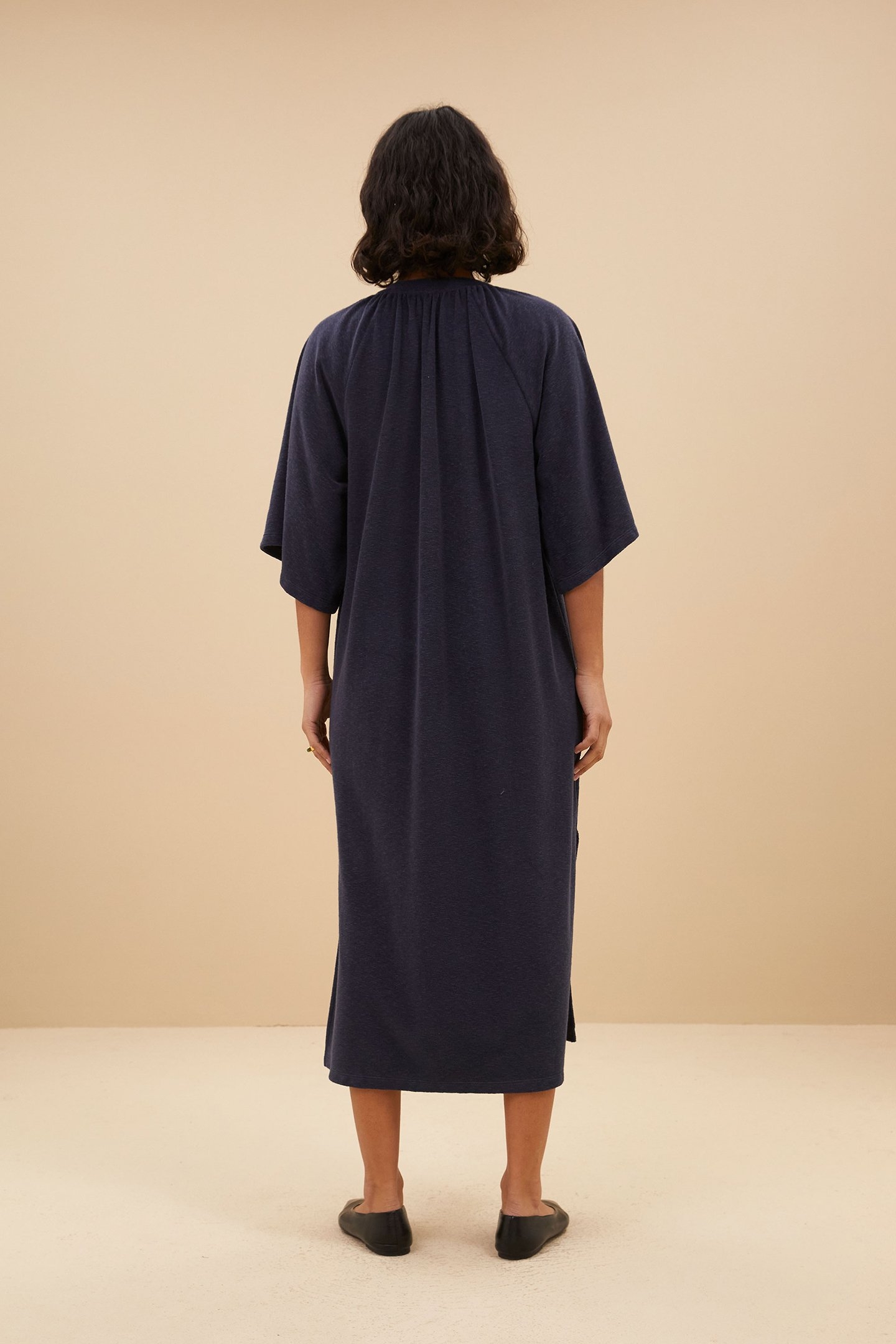 LOUISA SLUB DRESS MIDNIGHT 2