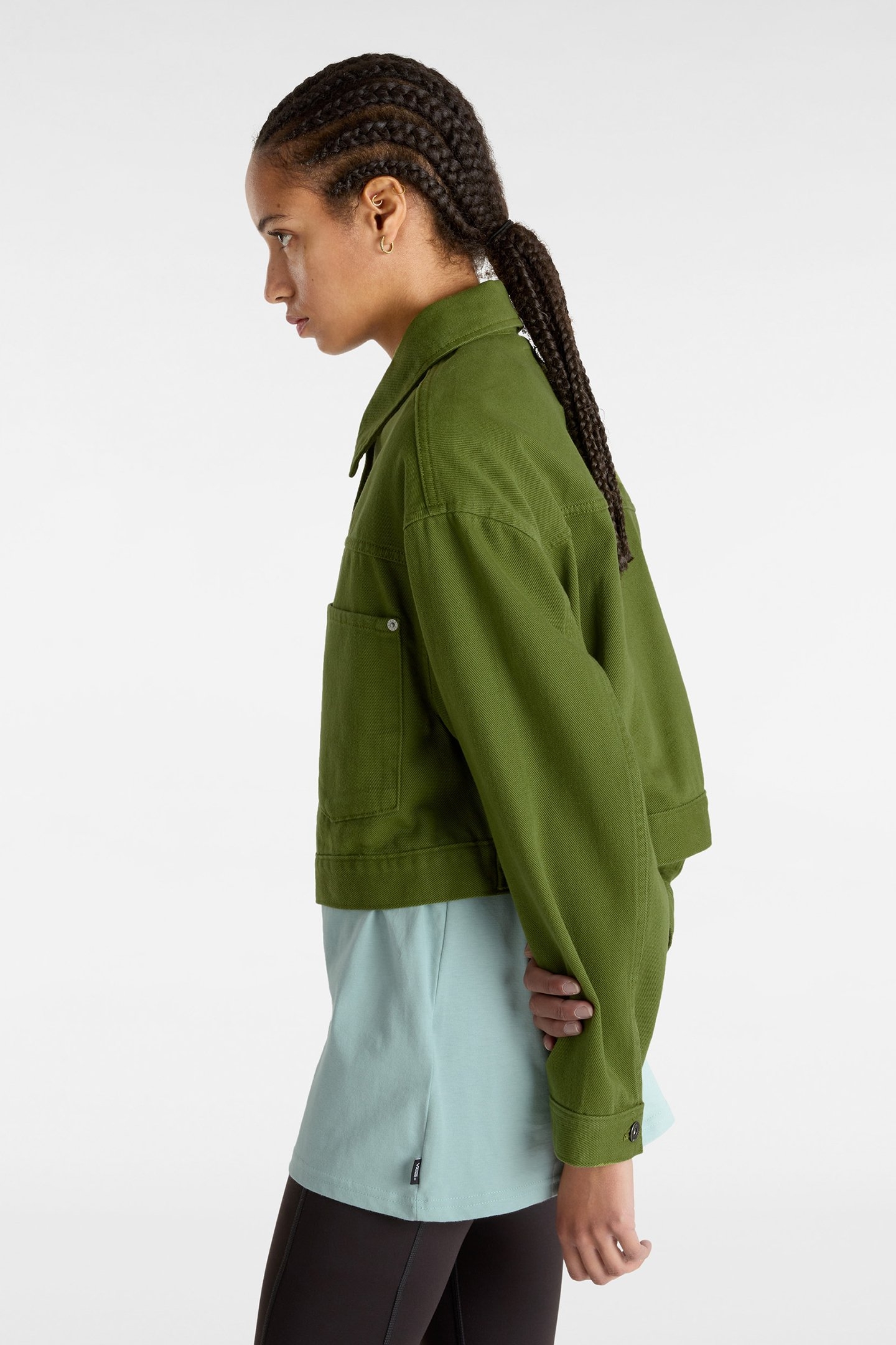RAYNES CROP TRUCKER JACKET PESTO 6