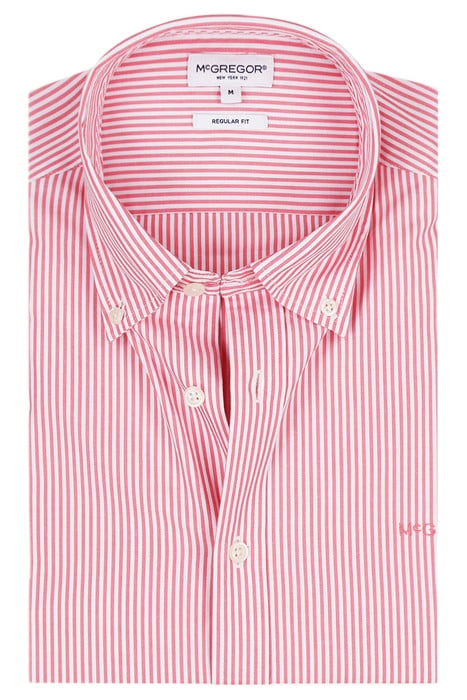 STRIPED POPLIN SHIRT CORAL RED 7