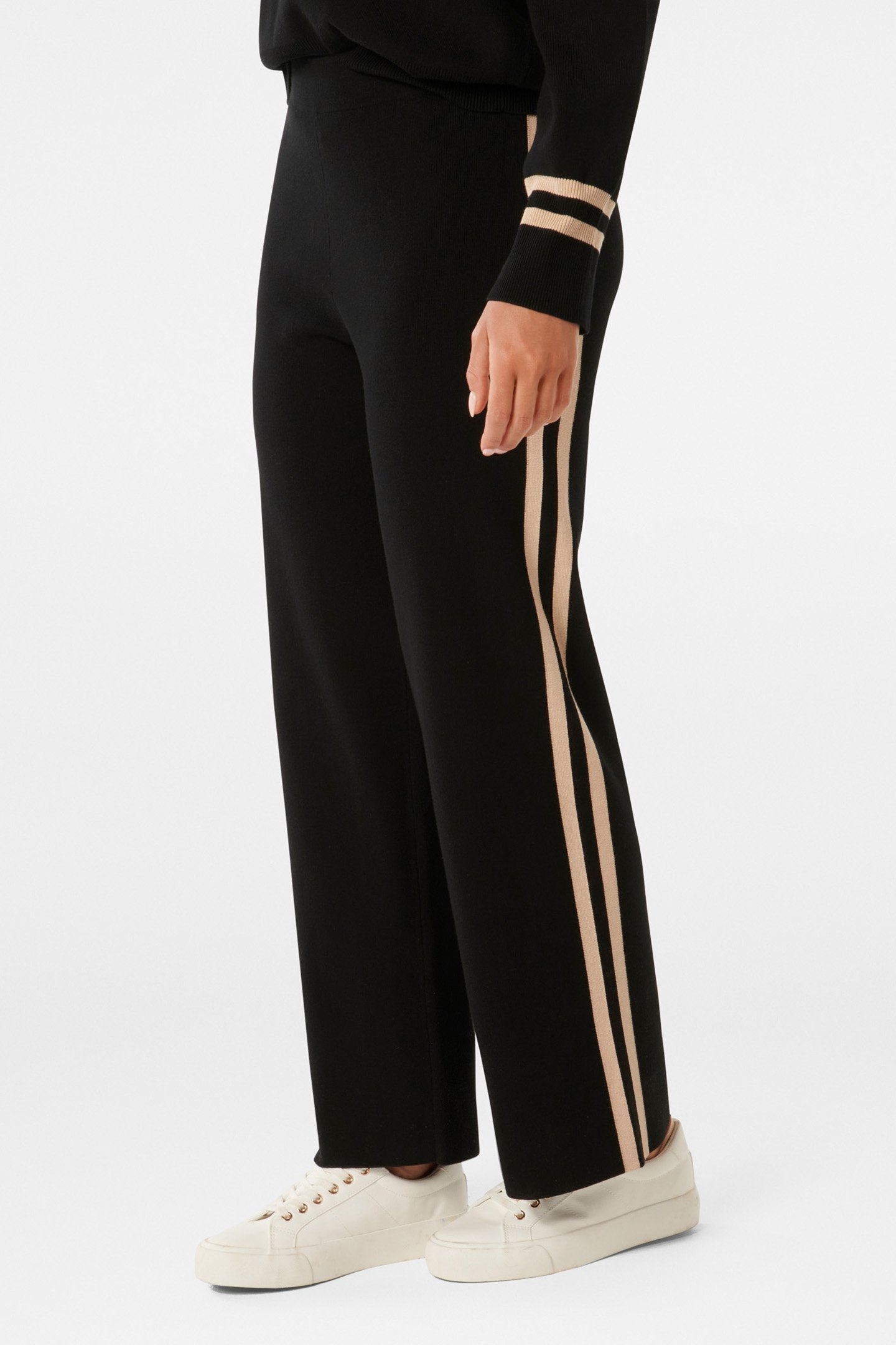 HATTIE CO-ORD KNITTED PANTS BLACK AND NEUTRAL 5