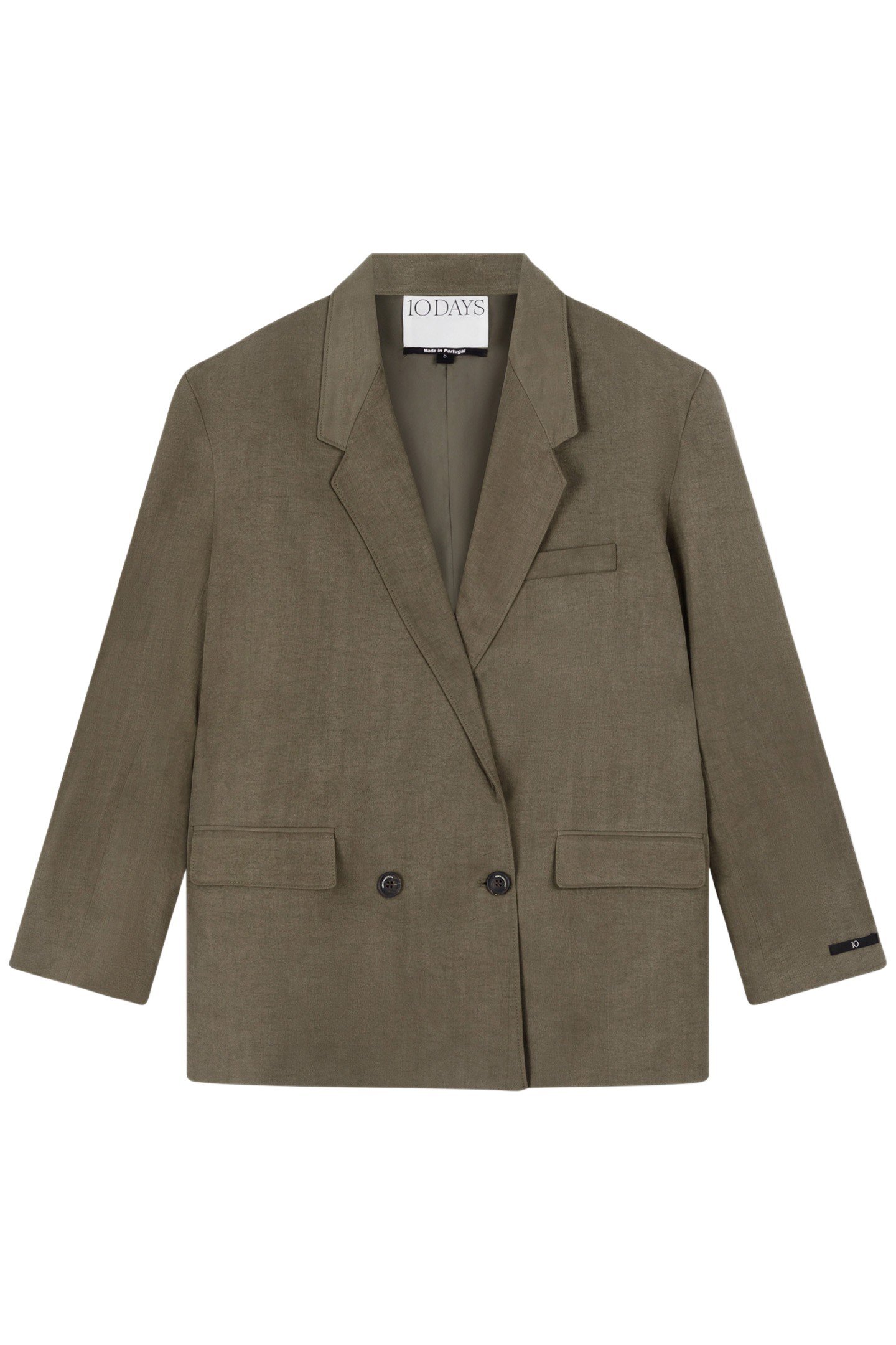 STATEMENT SHOULDER BLAZER DARK MOSS 3