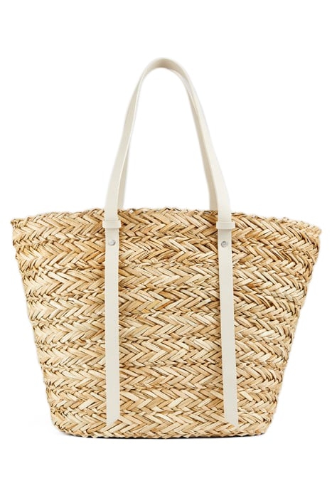 VIOLA STUD TOTE BAG WHITE/NATURAL 2