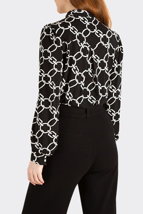 BLOUSE CHAIN BOW BLACK/ECRU 2