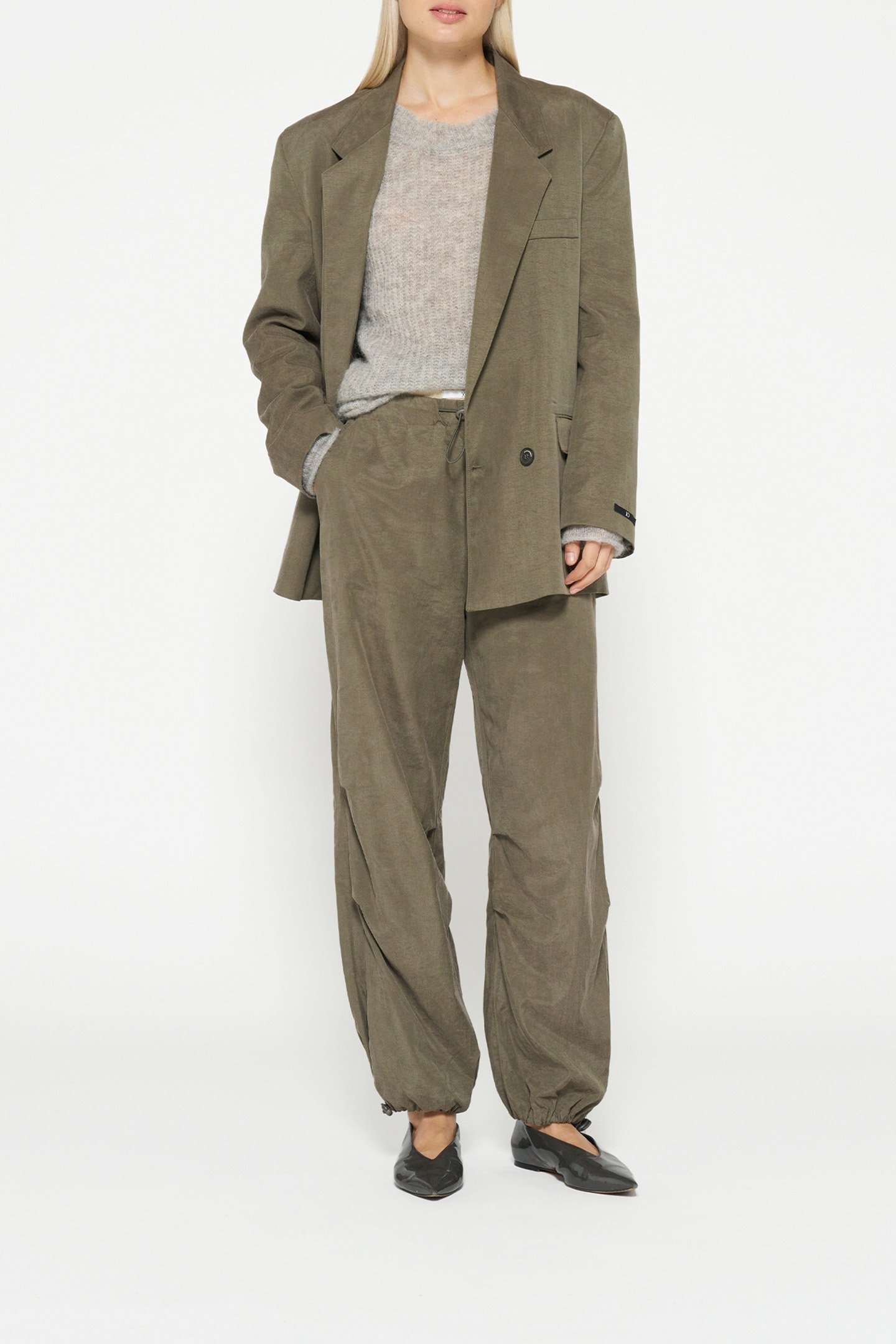 STATEMENT SHOULDER BLAZER DARK MOSS 2