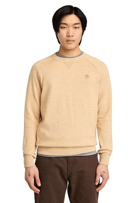 PHILLIPS BROOK RAGLAN SLEEVE CREW NECK SWEATER LIGHT WHEATBO 1