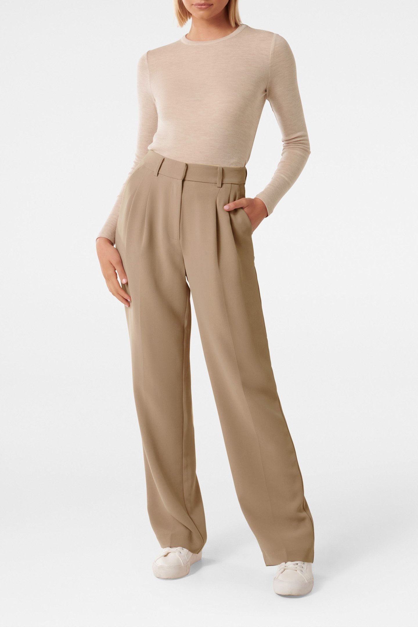 DAKOTA PETITE STRAIGHT LEG PANTS CAMEL 3
