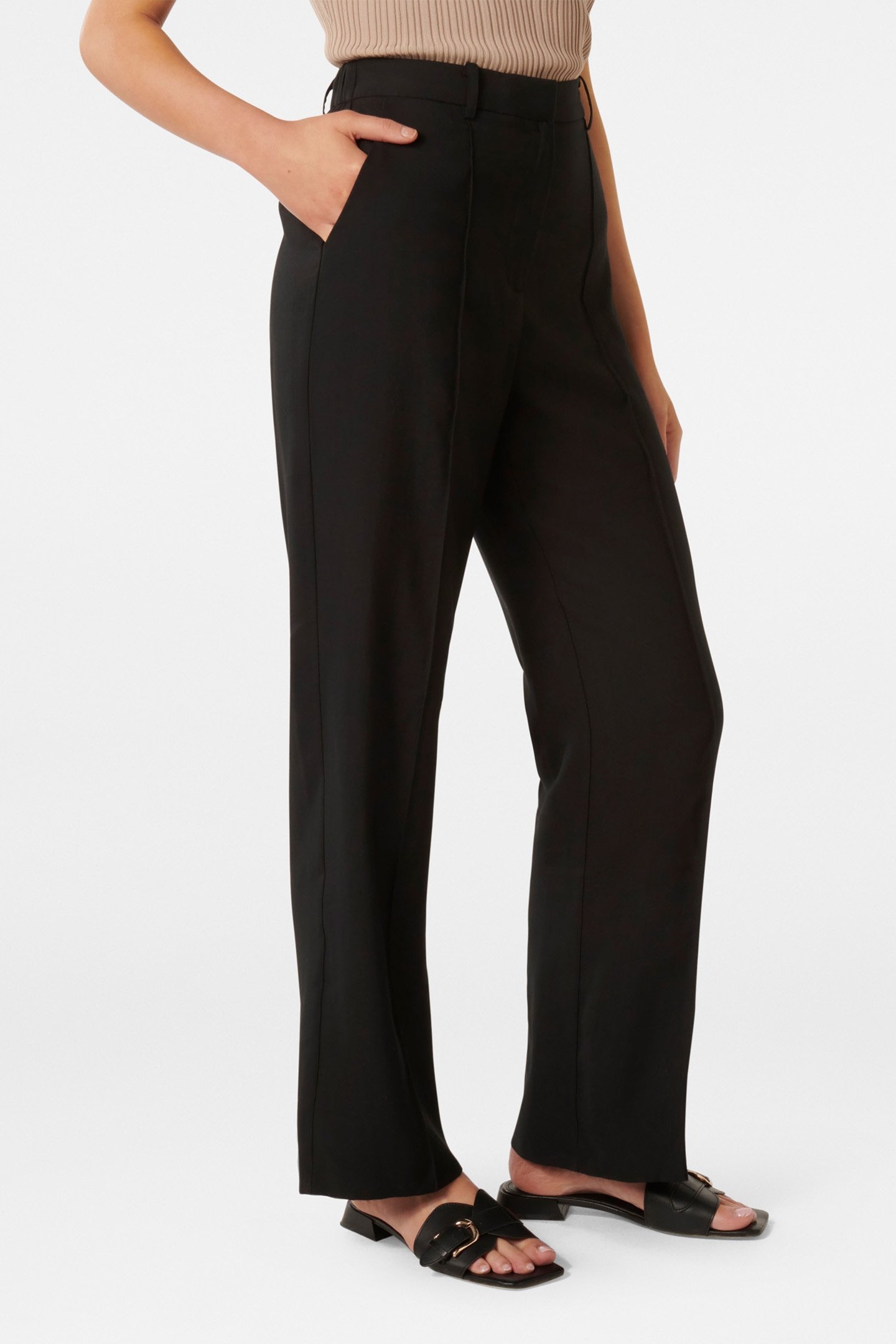 ROBYN RELAXED STRAIGHT LEG PANTS BLACK 5