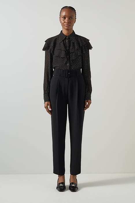 MARGAUX RUFFLE BLOUS BLACK/CREAM 2