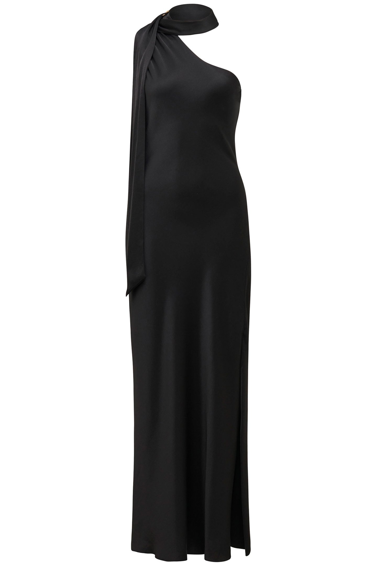 REMINGTON ASYMMETRICAL SCARF DRESS BLACK 3