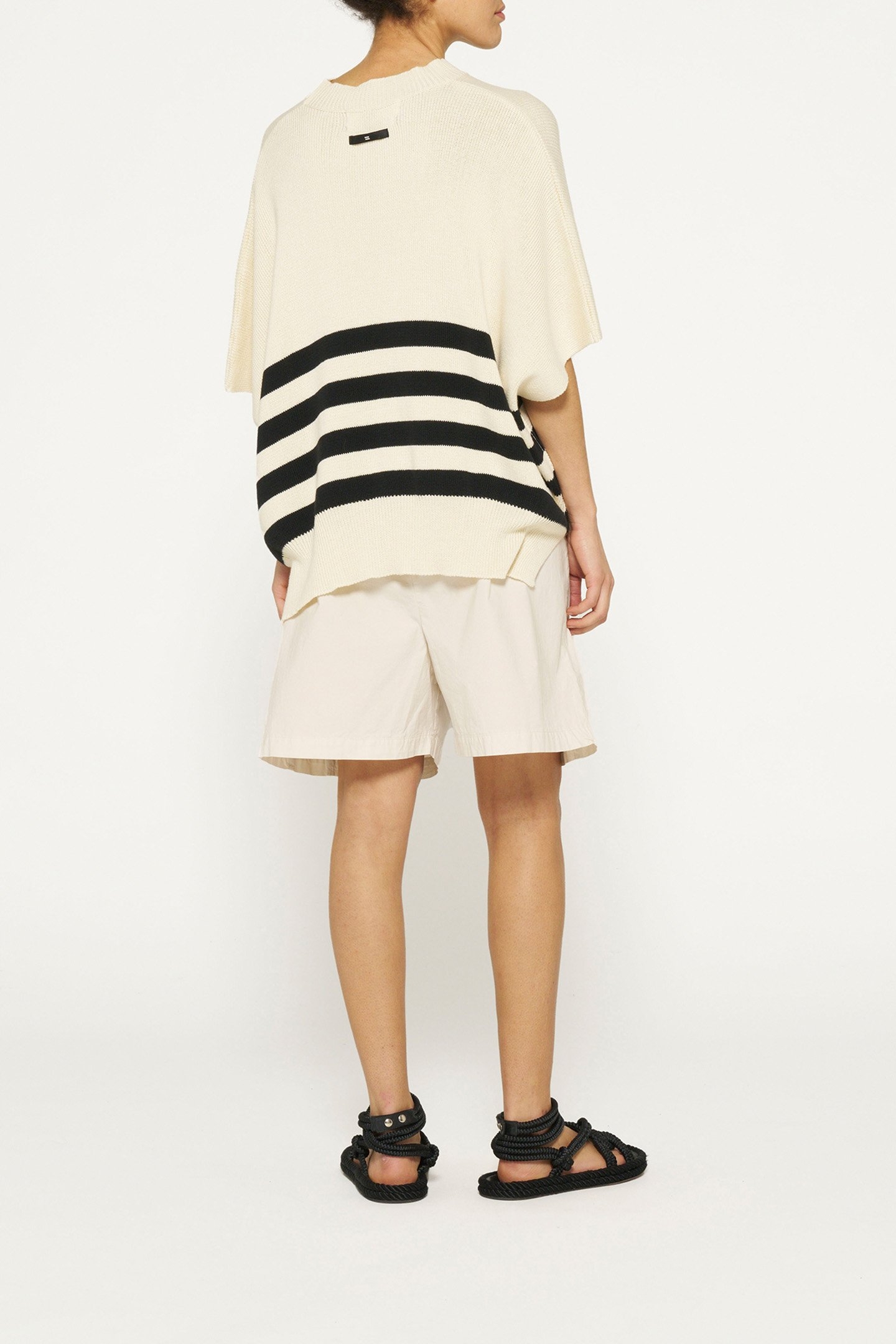 SLEEVELESS SWEATER KNIT STRIPES LIGHT SAFARI 3