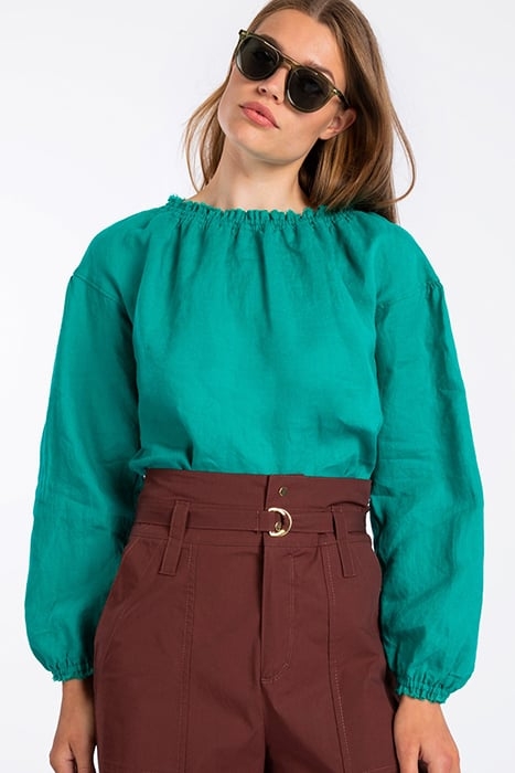 BLOUSE LINEN SOFT GREEN EGÉE 1