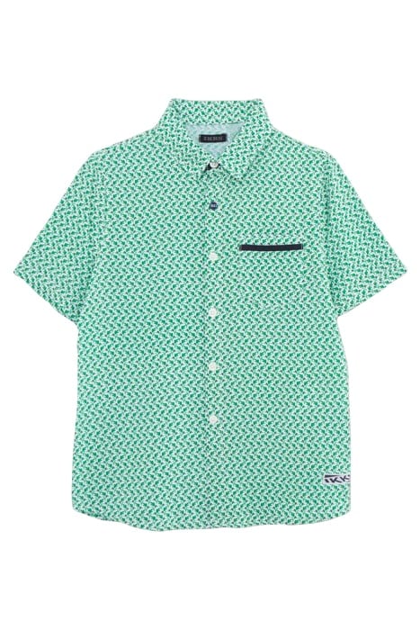 BOYS’ GREEN LENZING™ ECOVERO™ SHIRT, GRAPHIC PALM TREES 1