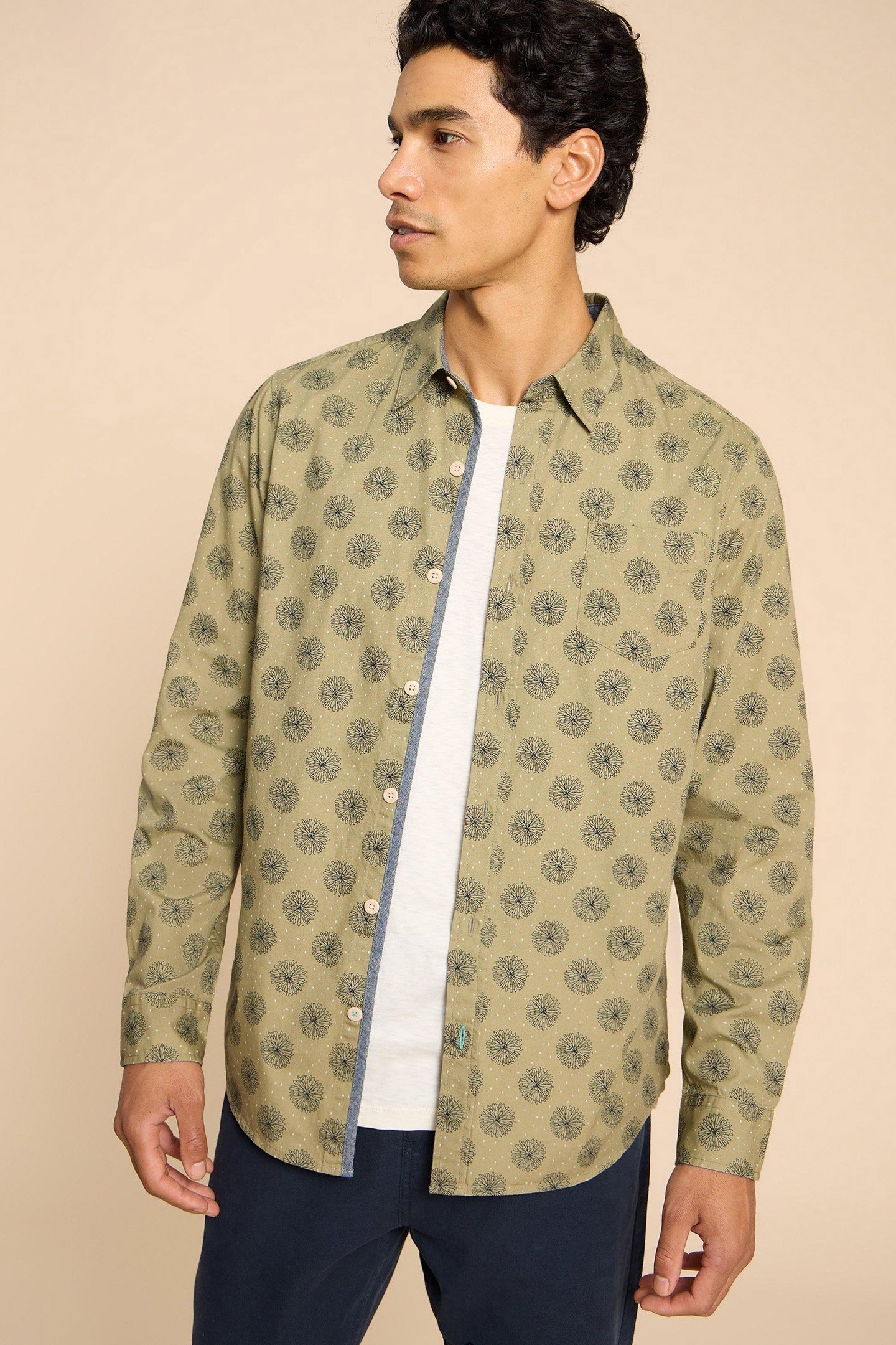 DAISY FLORAL PRINTED SHIRT GREEN PRINT 1