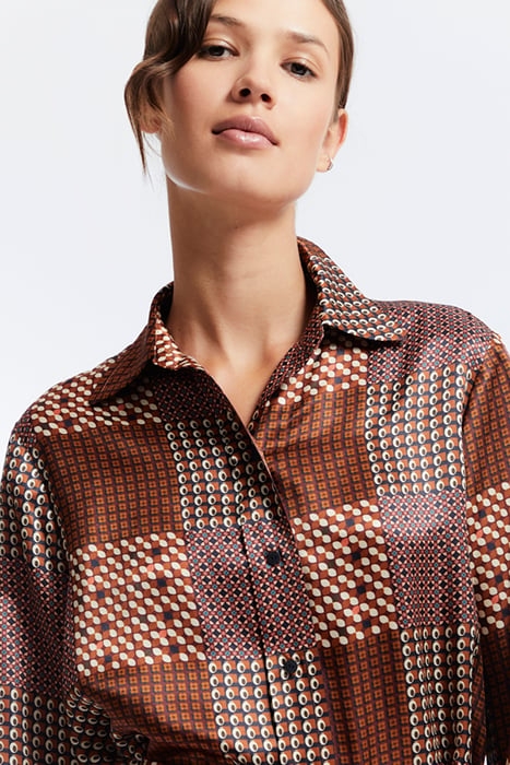 AMOUR SHIRT DRESS PATCHWORK CAMEL 7