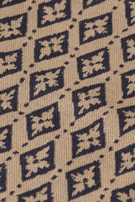 DIAMOND JACQUARD KNIT CAMP LT PASTEL BROWN 3