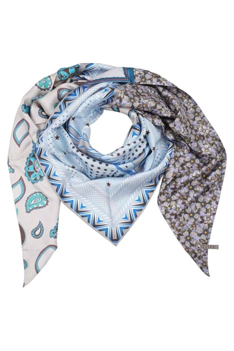 SILK SCARF ST. TROPEZ LIGHTBLUE PATCHWORK 5