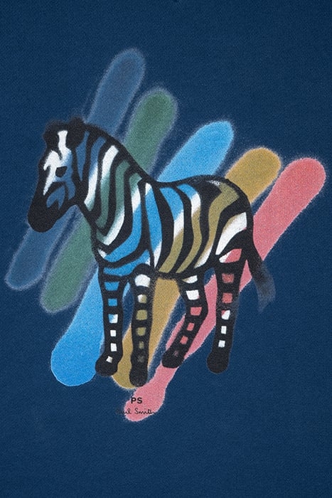 MENS REG FIT SWEATSHIRT BROAD STRIPE ZEB COBALT BLUE 2