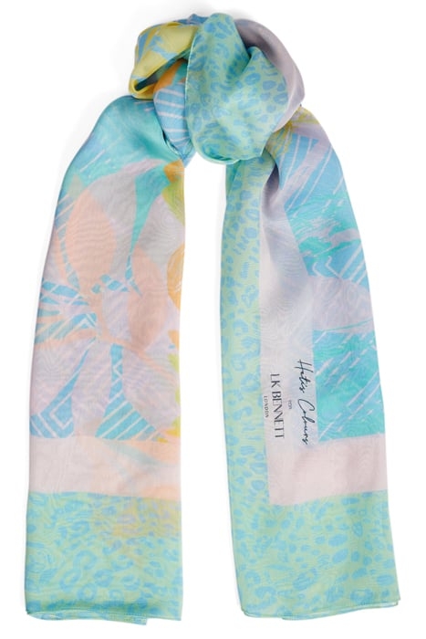 STELLA SILK SCARVE TURQUOISE 1