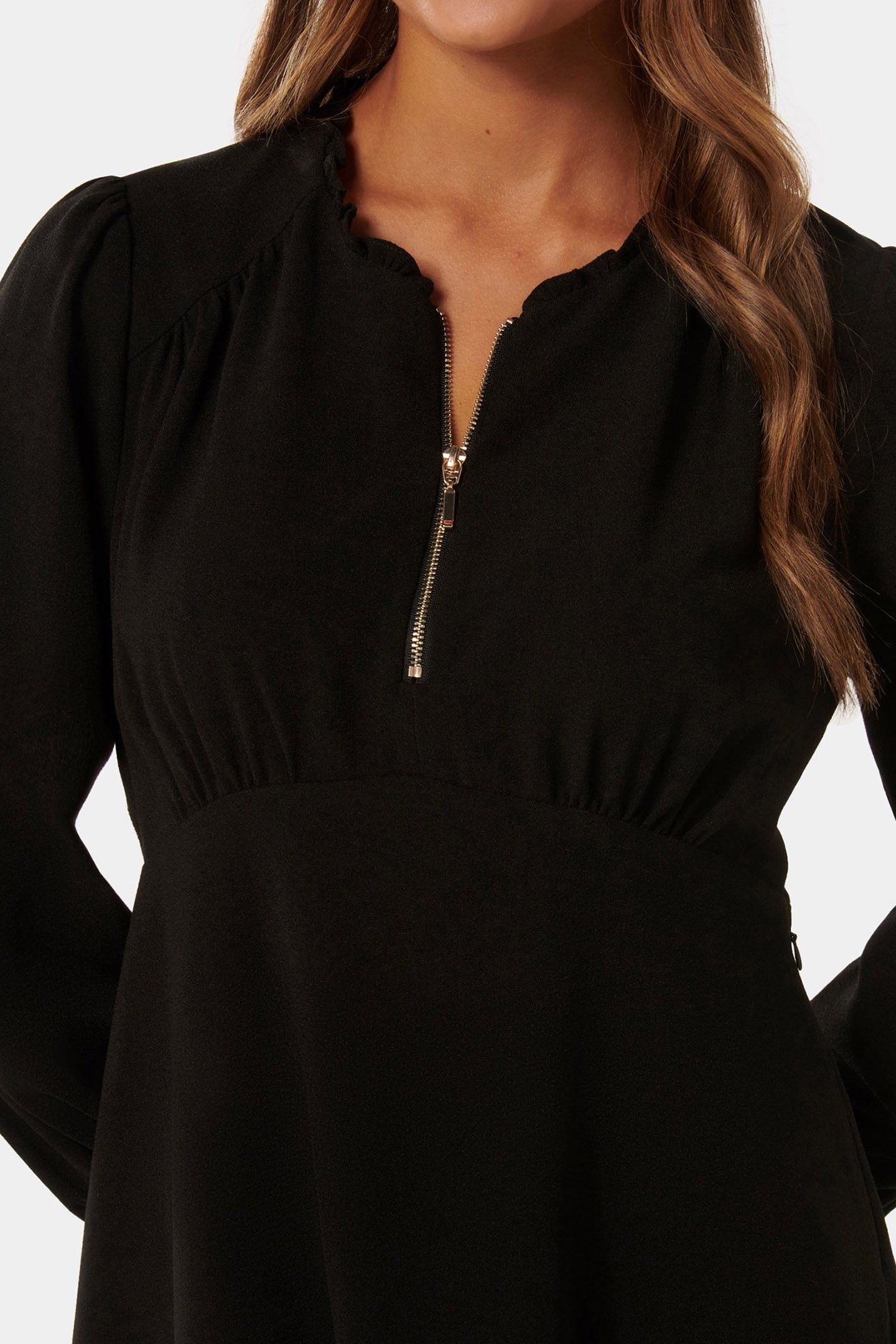 JENSEN PETITE RING PULLER MINI DRESS BLACK 6