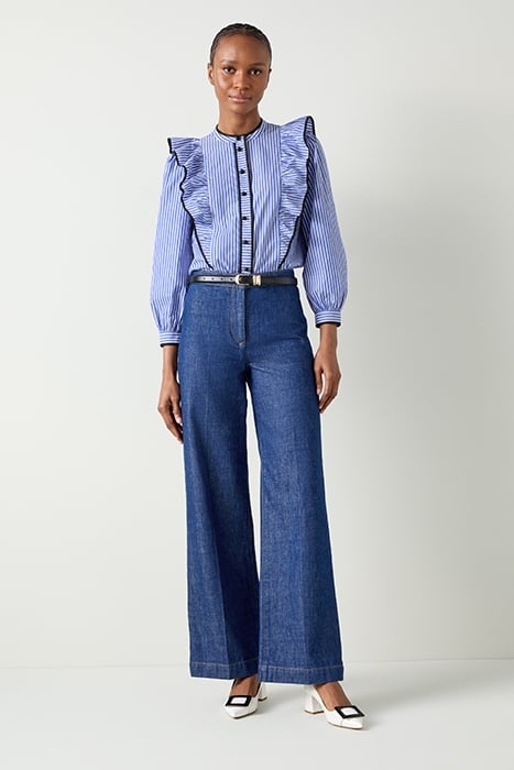 LUCAN STRIPED BLOUS BLUE/WHITE 2