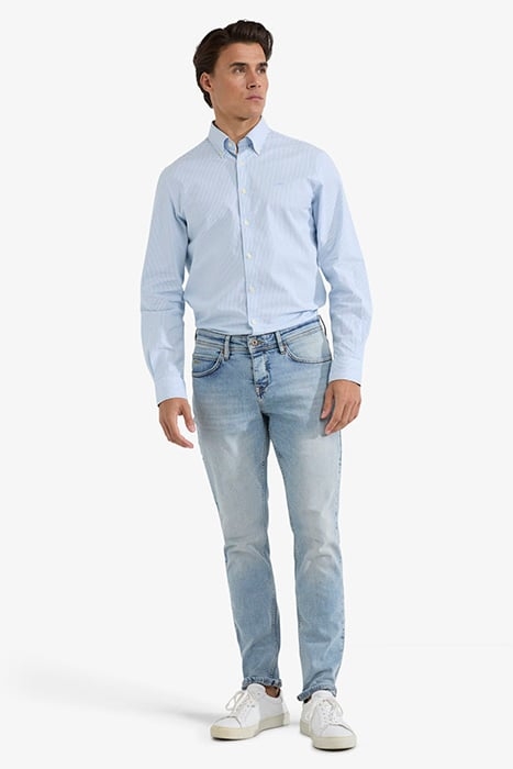 STRETCH OXFORD SHIRT SMALL STRIPE LIGHT BLUE 2