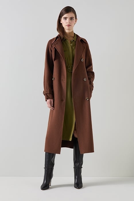LAWRENCE MIDI TRENCH COAT CHOCOLATE 5