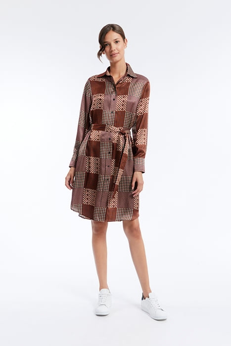 AMOUR SHIRT DRESS PATCHWORK CAMEL 4