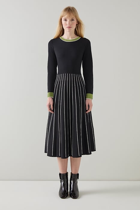 FARA KNITTED MIDI DRESS BLACK 1