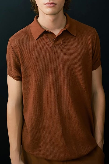 PURE EDITION – AMBER OPENWORK KNIT POLO SHIRT 6
