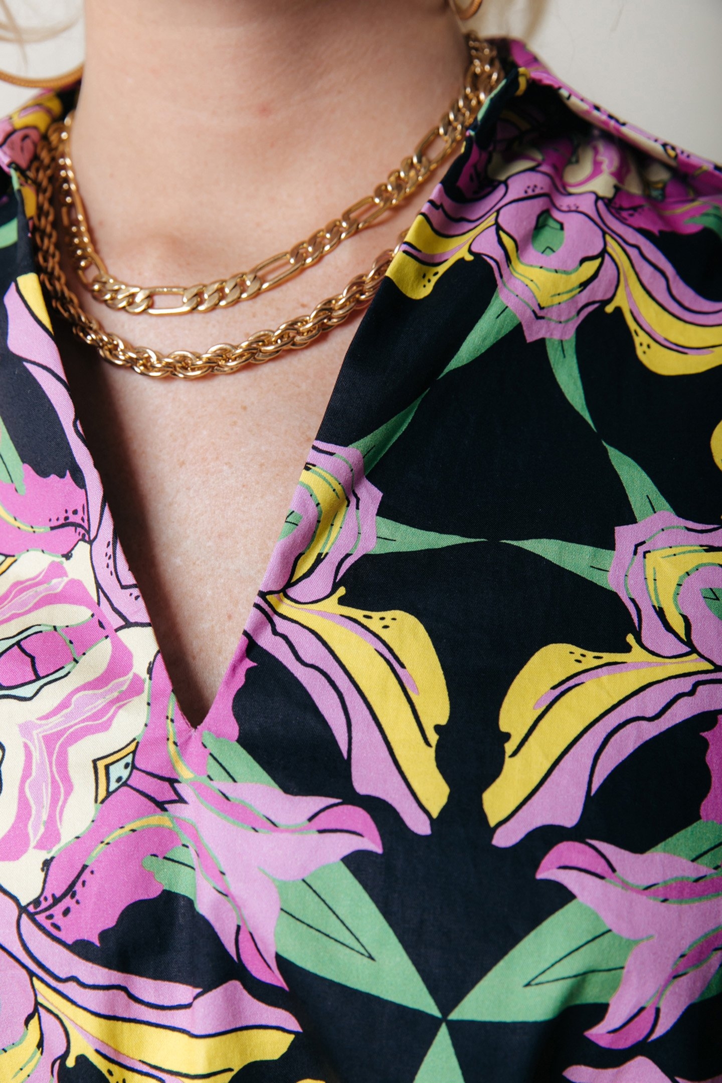 DAVINA GRAPHIC FLOWER MAXI DRESS LS CANDY PINK 3