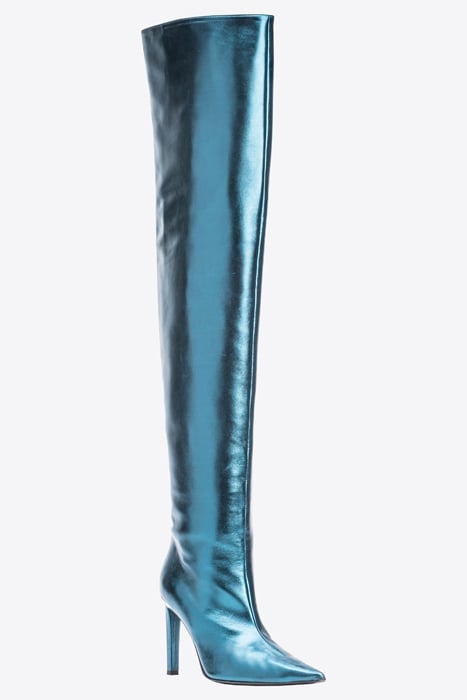 PLEYEL CUISSARD PELLE LAMINATA PETROL BLUE-PACIFIC BLUE 2