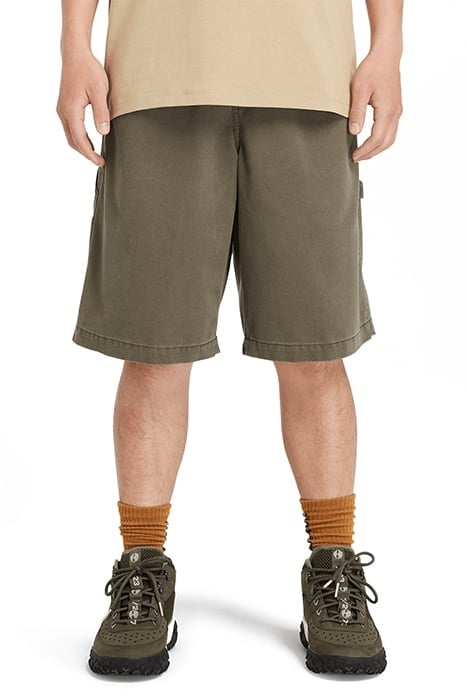 RINDGE WASHED HEAVY TWILL CARPENTER SHORT LEAF GREEN 1