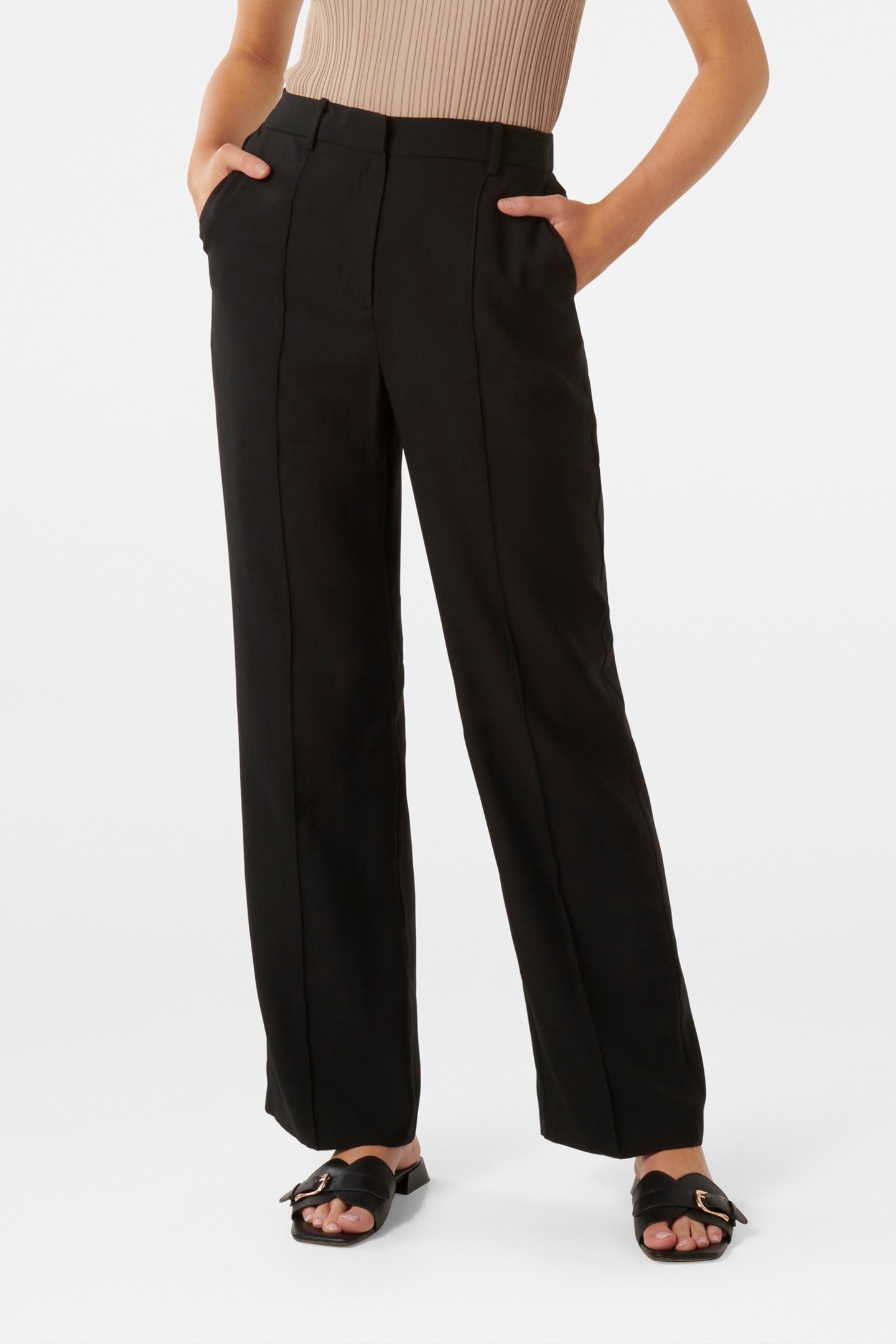 ROBYN RELAXED STRAIGHT LEG PANTS BLACK 1
