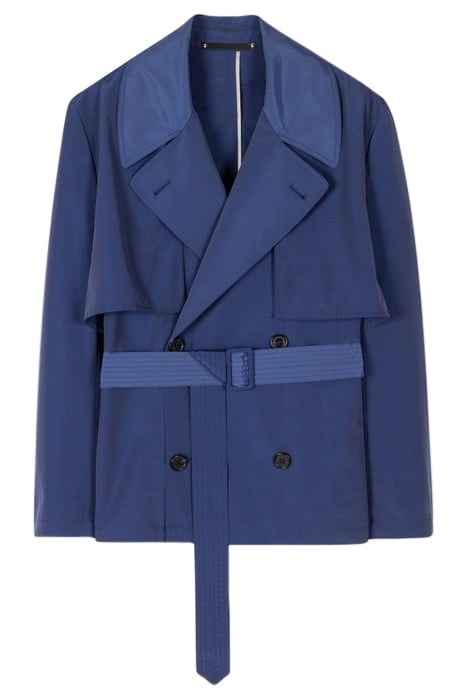 MENS SHORT COAT WITH BELT INDIGO 4