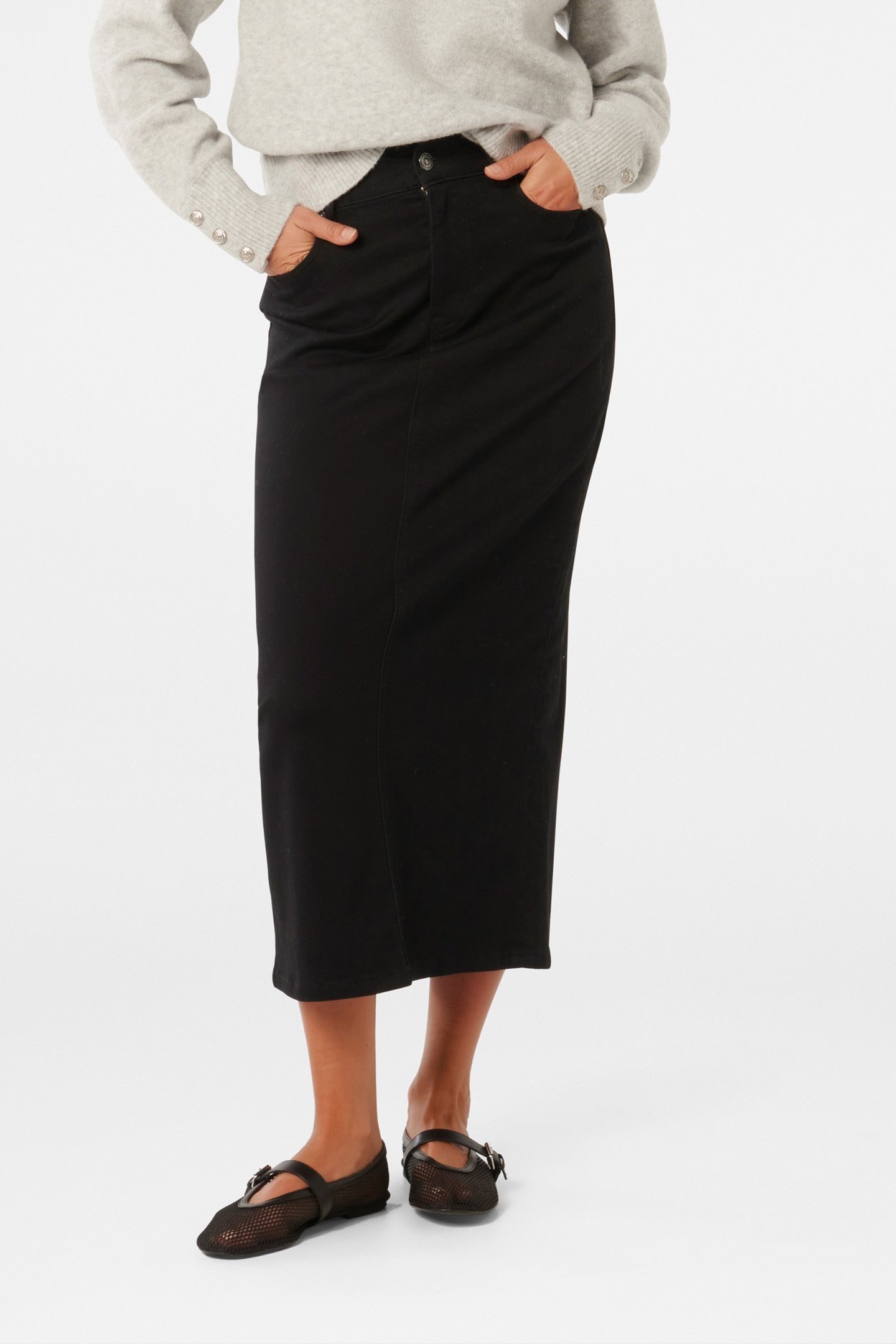 NATALIE DENIM SKIRT BLACK 1